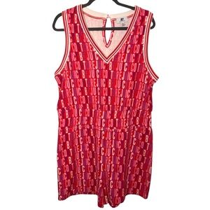 Juicy Juicy Couture Retro Style XL Pink Red Sleeveless Terry Cloth Romper